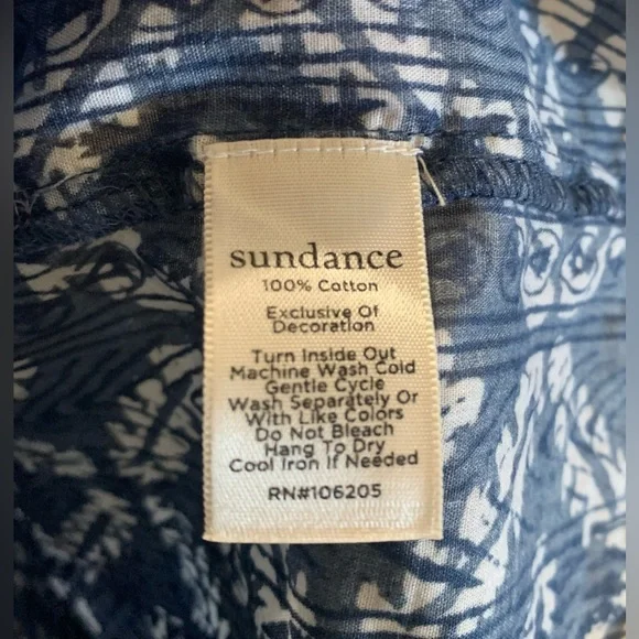 Sundance Outback Blue Beaded Embroidered Boho Top - Picture 7 of 7